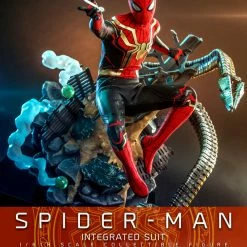 Maybang's Collectibles Hot Toys Marvel Spider-Man No Way Home Spider-Man (Integrated Suit) Deluxe Version 1/6 Scale 12" Collectible Figure