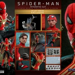 Maybang's Collectibles Hot Toys Marvel Spider-Man No Way Home Spider-Man (Integrated Suit) Deluxe Version 1/6 Scale 12