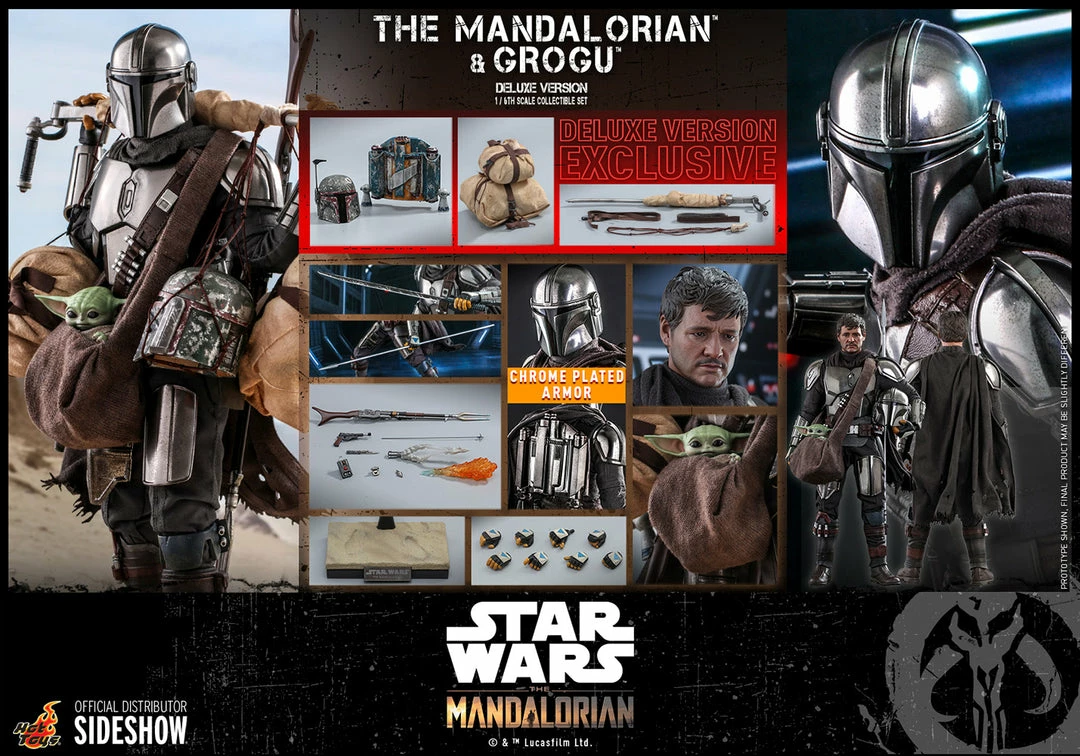 Maybang's Collectibles Hot Toys Star Wars The Mandalorian - Television Masterpiece Series The Mandalorian And Grogu (Deluxe Version) 1/6 Scale 12" Collectible Figure 19 Maybang's Collectibles Hot Toys Star Wars The Mandalorian - Television Masterpiece Series The Mandalorian And Grogu (Deluxe Version) 1/6 Scale 12" Collectible Figure