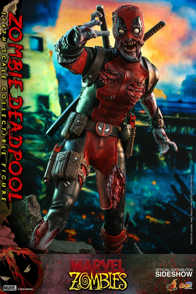 Maybang's Collectibles Hot Toys Marvel Comic Masterpiece Series Zombie Deadpool 1/6 Scale 12" Collectible Figure 6 Maybang's Collectibles Hot Toys Marvel Comic Masterpiece Series Zombie Deadpool 1/6 Scale 12" Collectible Figure