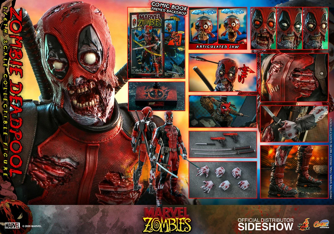 Maybang's Collectibles Hot Toys Marvel Comic Masterpiece Series Zombie Deadpool 1/6 Scale 12" Collectible Figure 22 Maybang's Collectibles Hot Toys Marvel Comic Masterpiece Series Zombie Deadpool 1/6 Scale 12" Collectible Figure
